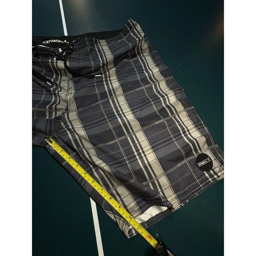 Y2K O'Neill Santa Cruz Plaid Board Shorts Swim Trunks Men's Size 40 Suit Beach‎